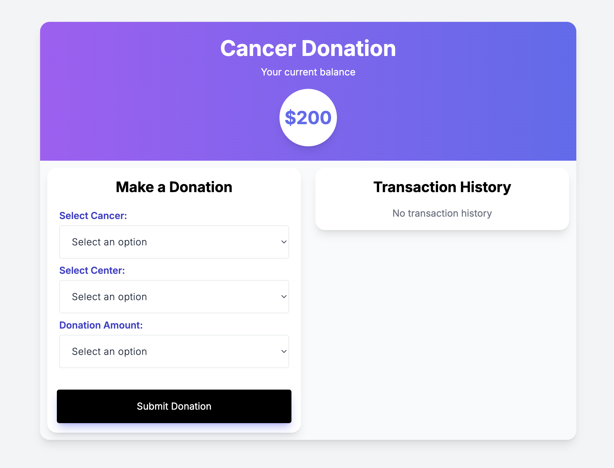 image of the HopeForward project dashboard